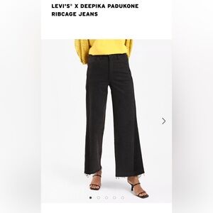 Levi's Black Ribcage Wide Leg Jeans